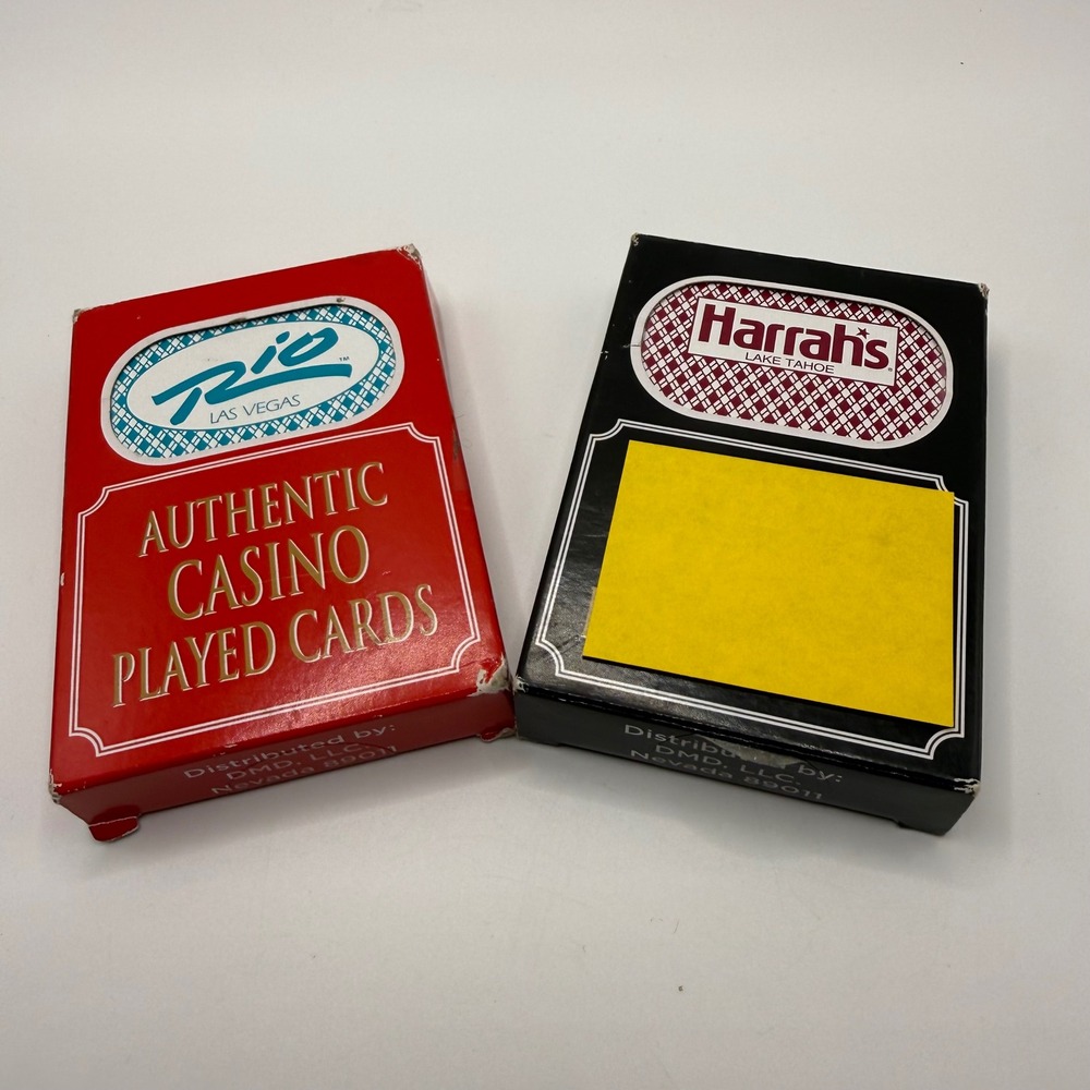 2 Decks Authentic Casino Played Playing Cards Rio Las Vegas Harrahs Lake Tahoe